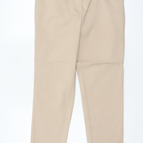 M&S Women’s Beige Size 10 Short High Rise Tapered Stretch Trousers