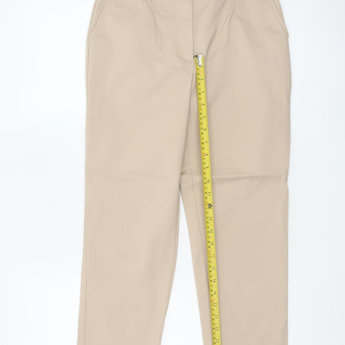 M&S Women’s Beige Size 10 Short High Rise Tapered Stretch Trousers