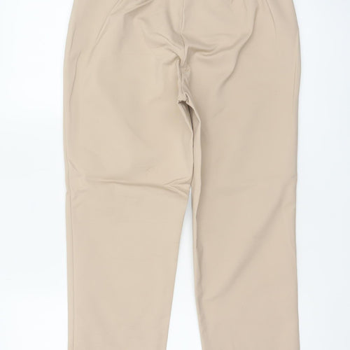 M&S Women’s Beige Size 10 Short High Rise Tapered Stretch Trousers