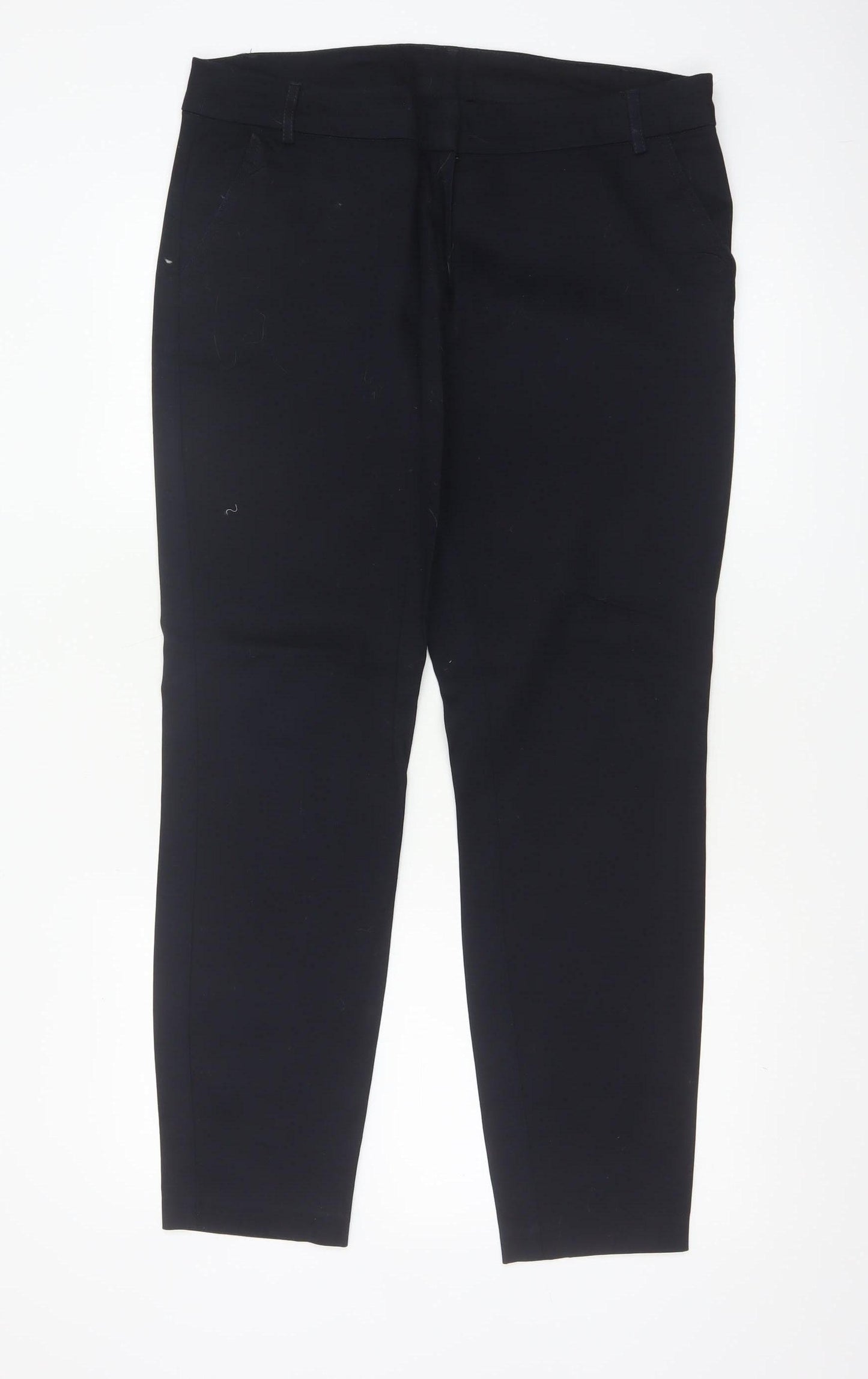 Wallis Women Black UK 14 Straight Leg Tailored Cotton Dress Trousers