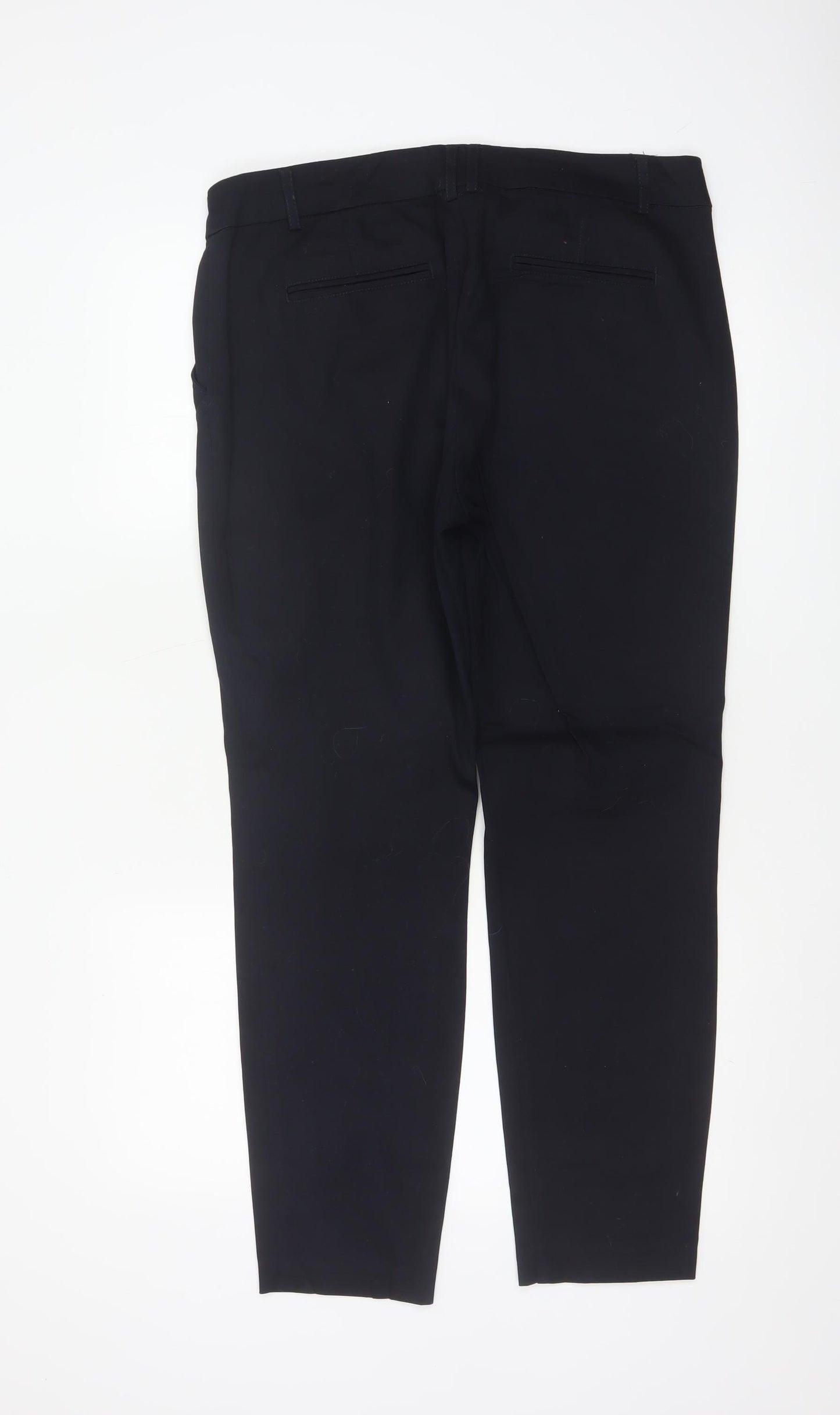 Wallis Women Black UK 14 Straight Leg Tailored Cotton Dress Trousers