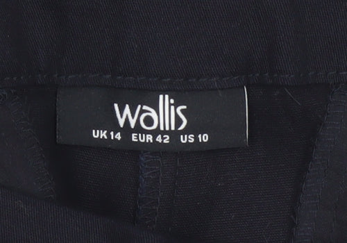Wallis Women Black UK 14 Straight Leg Tailored Cotton Dress Trousers