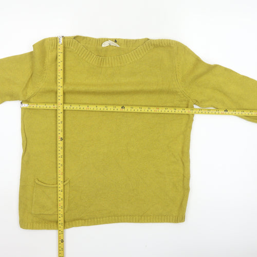 Seasalt Cornwall Women’s Yellow Cotton Pocket Jumper UK 10 Round Neck