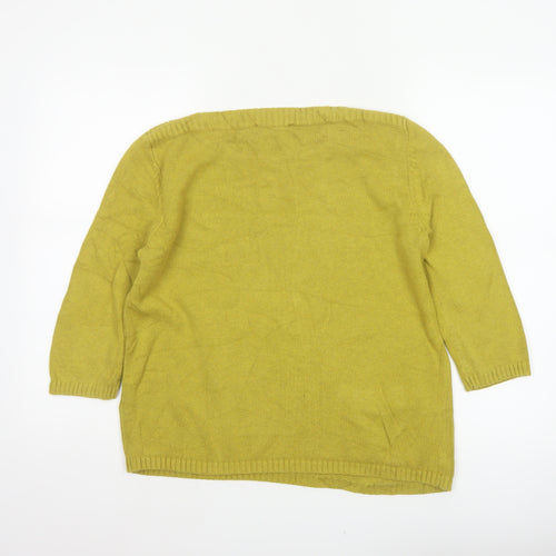 Seasalt Cornwall Women’s Yellow Cotton Pocket Jumper UK 10 Round Neck