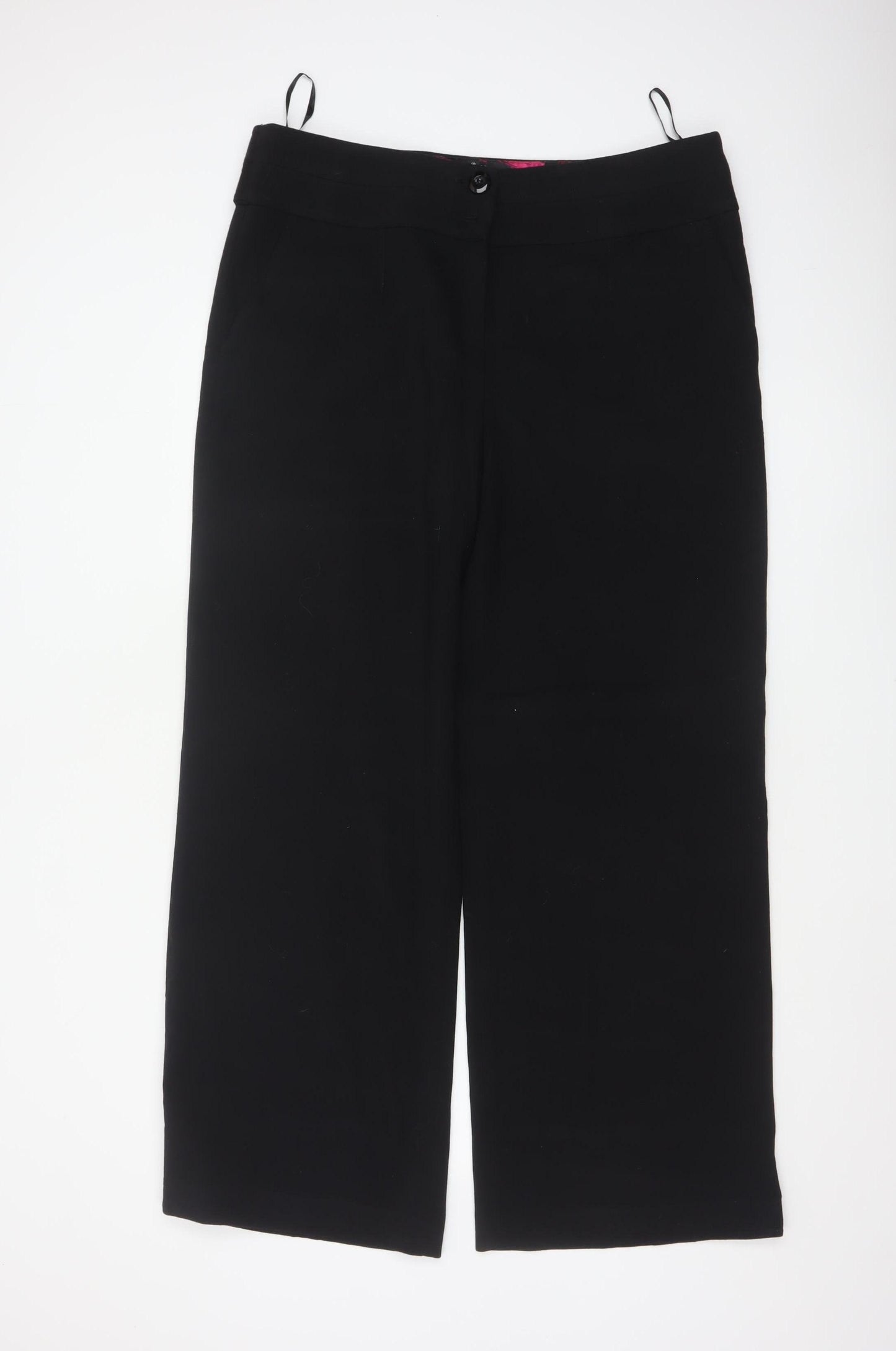 Betty Jackson Black Women’s Black UK 16 High Waist Wide-Leg Dress Trousers