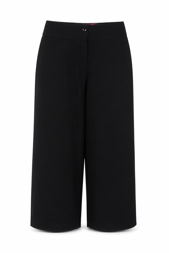 Betty Jackson Black Women’s Black UK 16 High Waist Wide-Leg Dress Trousers