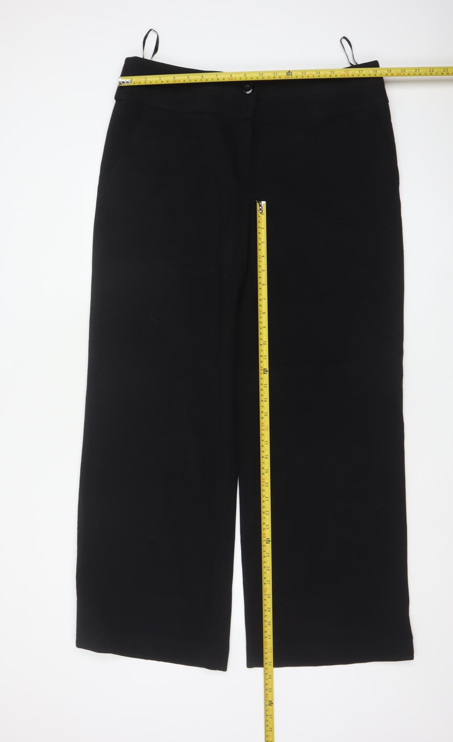 Betty Jackson Black Women’s Black UK 16 High Waist Wide-Leg Dress Trousers
