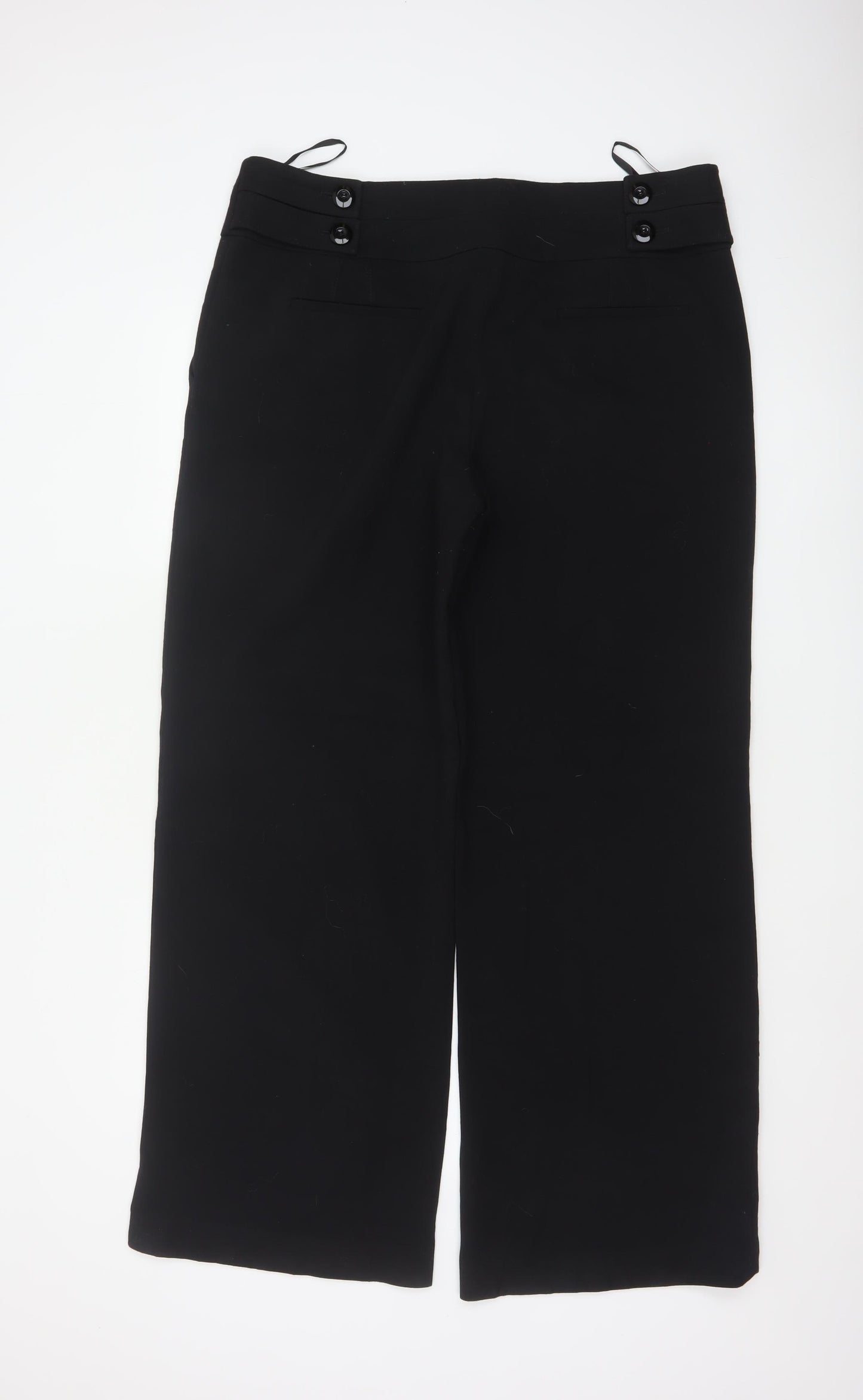 Betty Jackson Black Women’s Black UK 16 High Waist Wide-Leg Dress Trousers