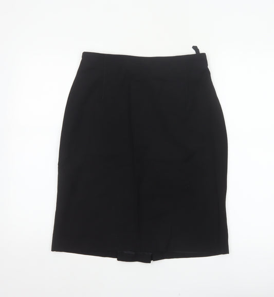 St Michael Women Black UK 14 Pure Wool Pencil Knee Length Skirt