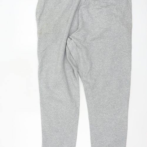 Nike Men’s Grey L Fleece Jogger Sweatpants Logo Tapered