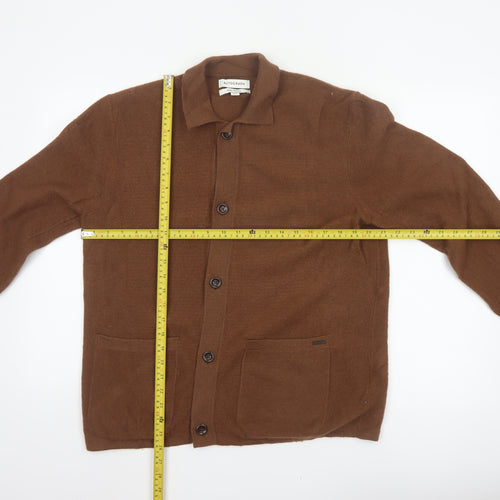 Marks and Spencer Autograph Unisex Brown L Merino Wool Cardigan