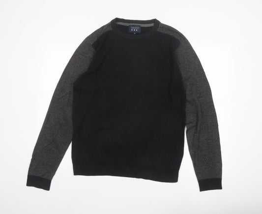 Mish Mash DRK Men’s Black Grey M Argyle Knit Crew Neck Jumper