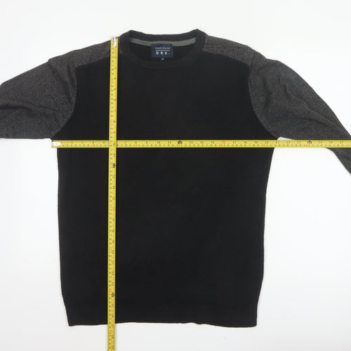 Mish Mash DRK Men’s Black Grey M Argyle Knit Crew Neck Jumper