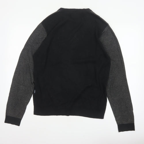 Mish Mash DRK Men’s Black Grey M Argyle Knit Crew Neck Jumper