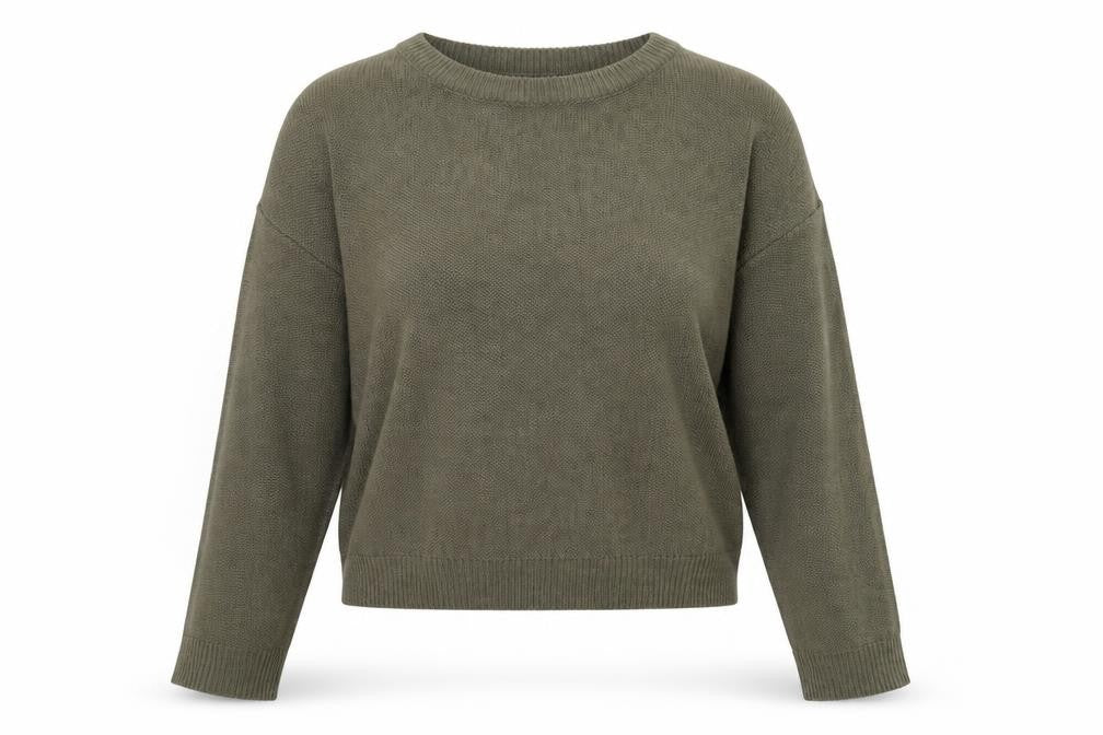 Brave Soul Women Green XS Crew Neck Knit Pullover Jumper