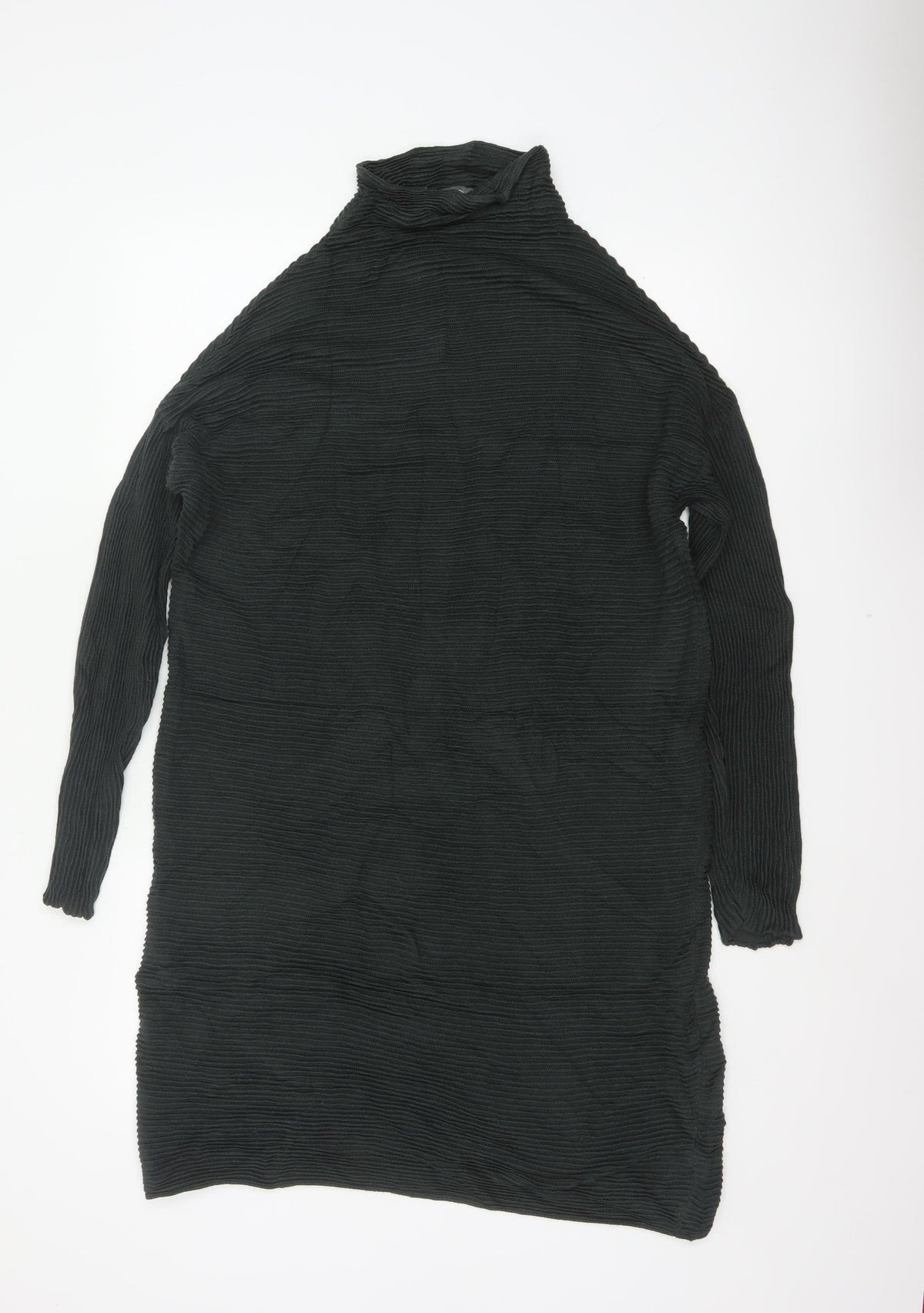 French Connection Women Black XS Roll Neck Knit Jumper Dress