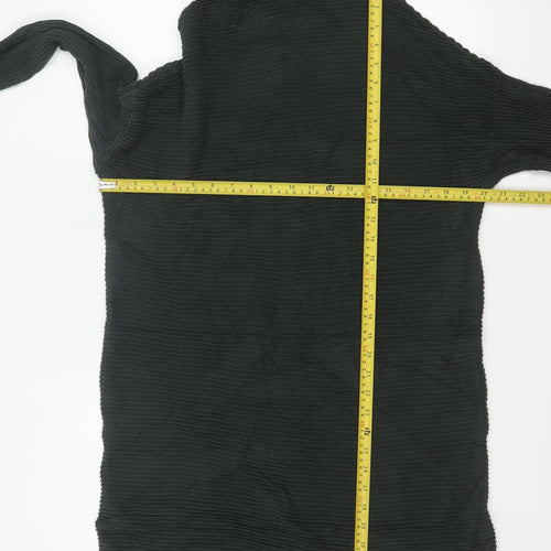 French Connection Women Black XS Roll Neck Knit Jumper Dress