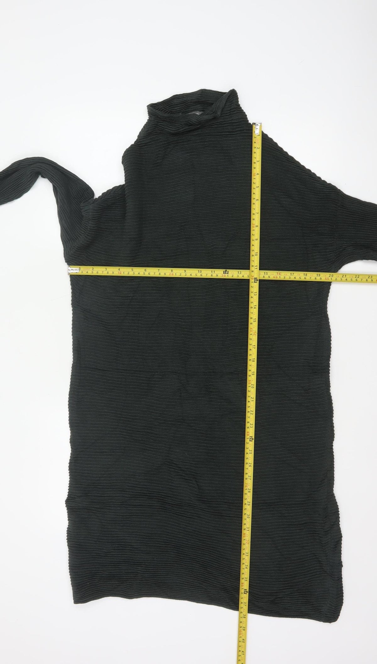 French Connection Women Black XS Roll Neck Knit Jumper Dress