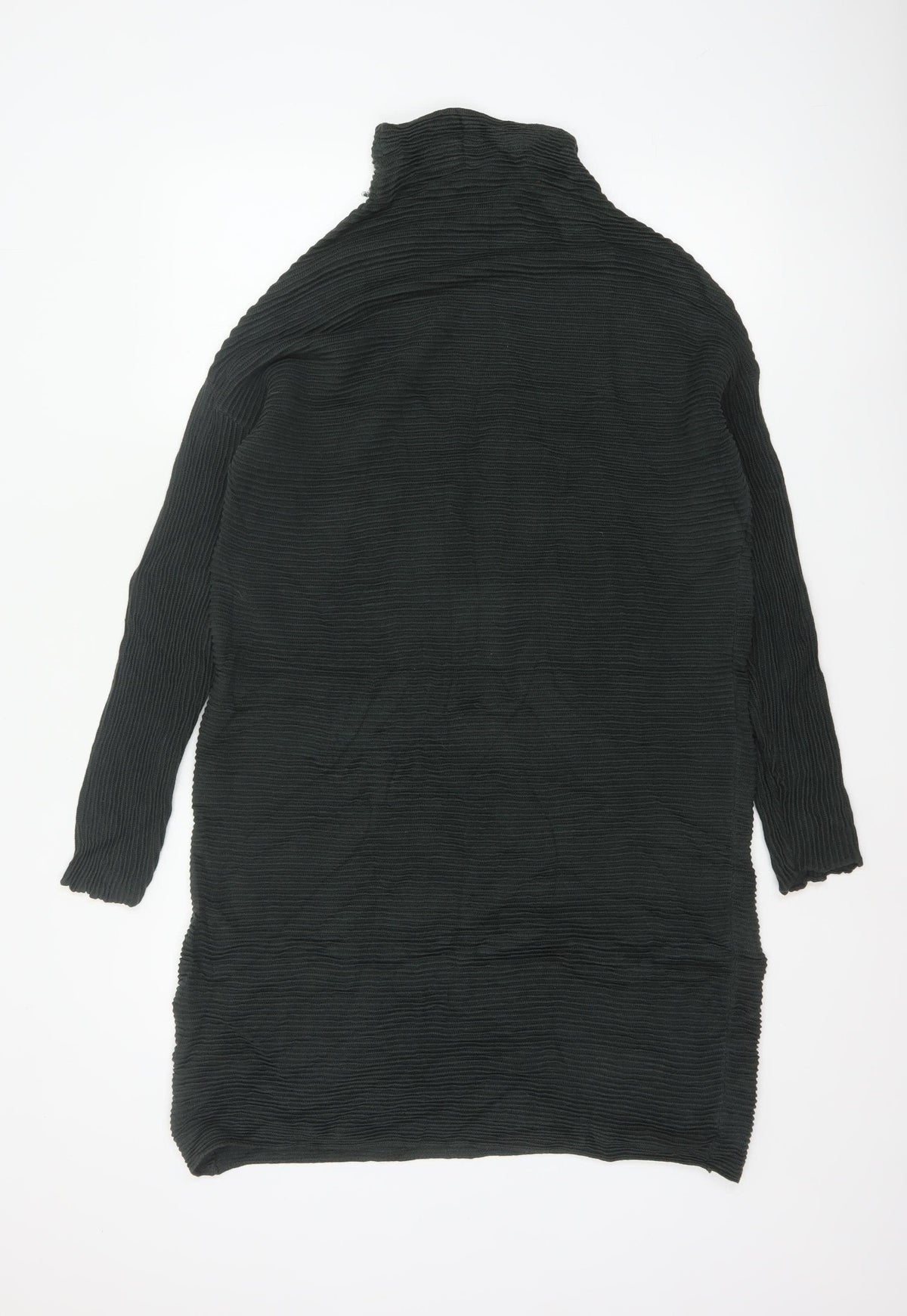French Connection Women Black XS Roll Neck Knit Jumper Dress