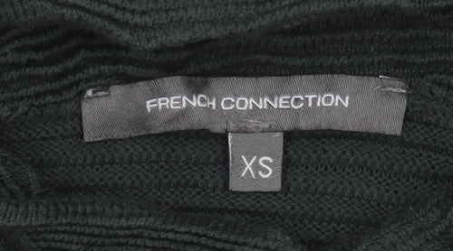 French Connection Women Black XS Roll Neck Knit Jumper Dress