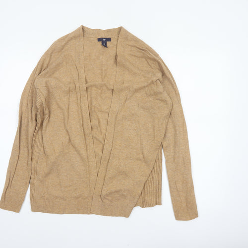 Gap Women’s Beige Open Cardigan Size M Cotton Blend Long Sleeve Knit