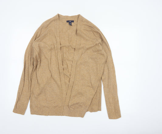 Gap Women’s Beige Open Cardigan Size M Cotton Blend Long Sleeve Knit