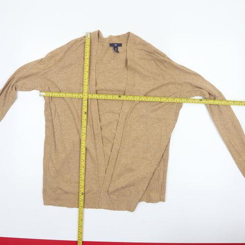 Gap Women’s Beige Open Cardigan Size M Cotton Blend Long Sleeve Knit