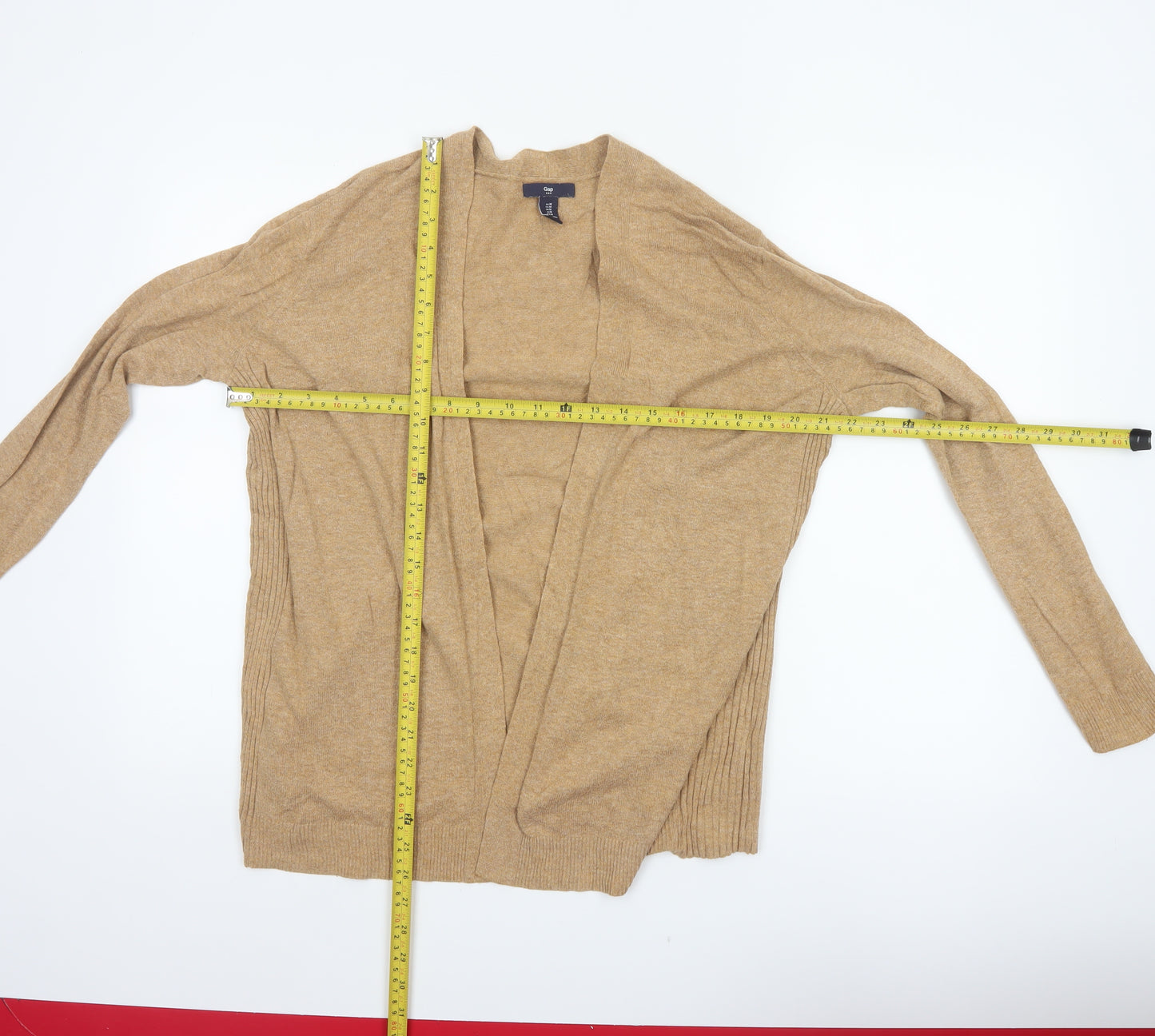 Gap Women’s Beige Open Cardigan Size M Cotton Blend Long Sleeve Knit