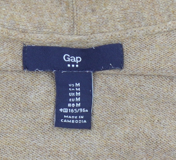 Gap Women’s Beige Open Cardigan Size M Cotton Blend Long Sleeve Knit