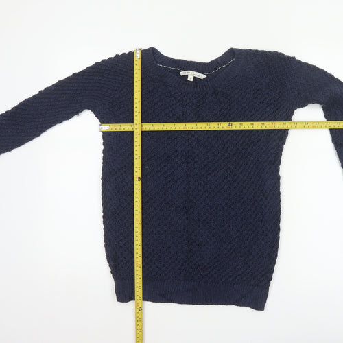 Fat Face Women’s Blue Size 8 Chunky Knit Crew Neck Jumper