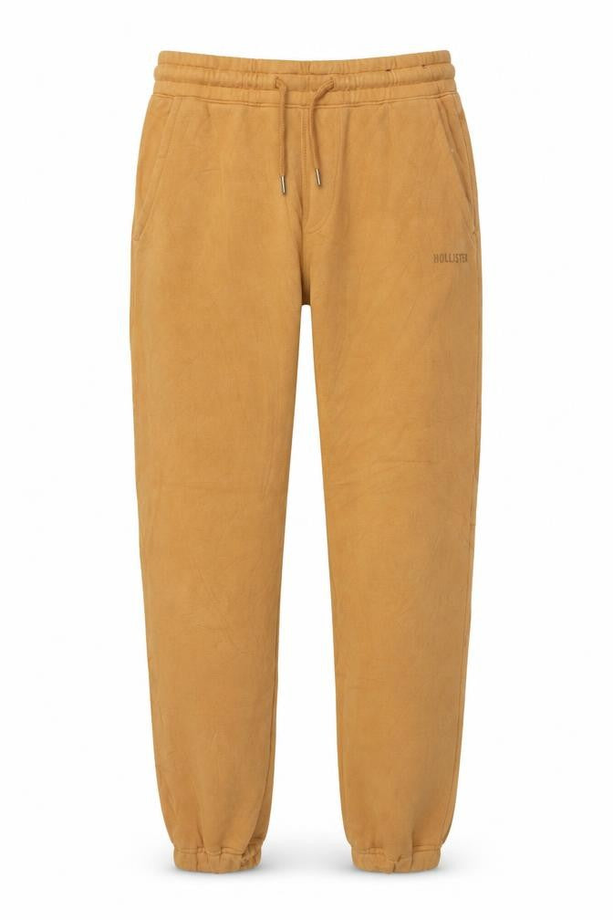 Hollister Men’s Brown Size S Logo Fleece Jogger Trousers Drawstring