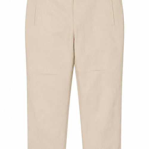 Marks & Spencer Women Beige Size 10 Short Straight Cotton Trousers