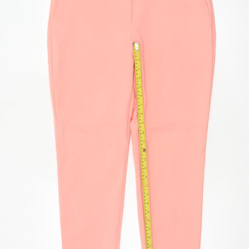 Marks & Spencer Women Pink Size 14 Tapered Tailored Trousers