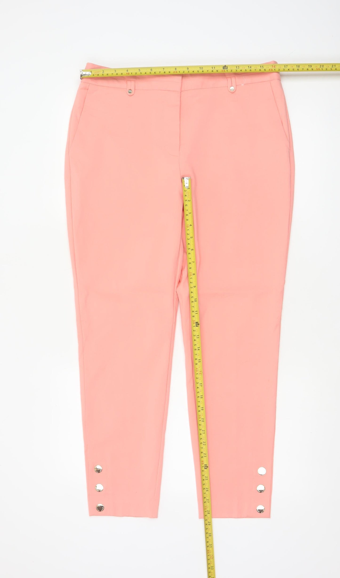 Marks & Spencer Women Pink Size 14 Tapered Tailored Trousers