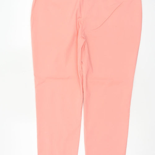 Marks & Spencer Women Pink Size 14 Tapered Tailored Trousers