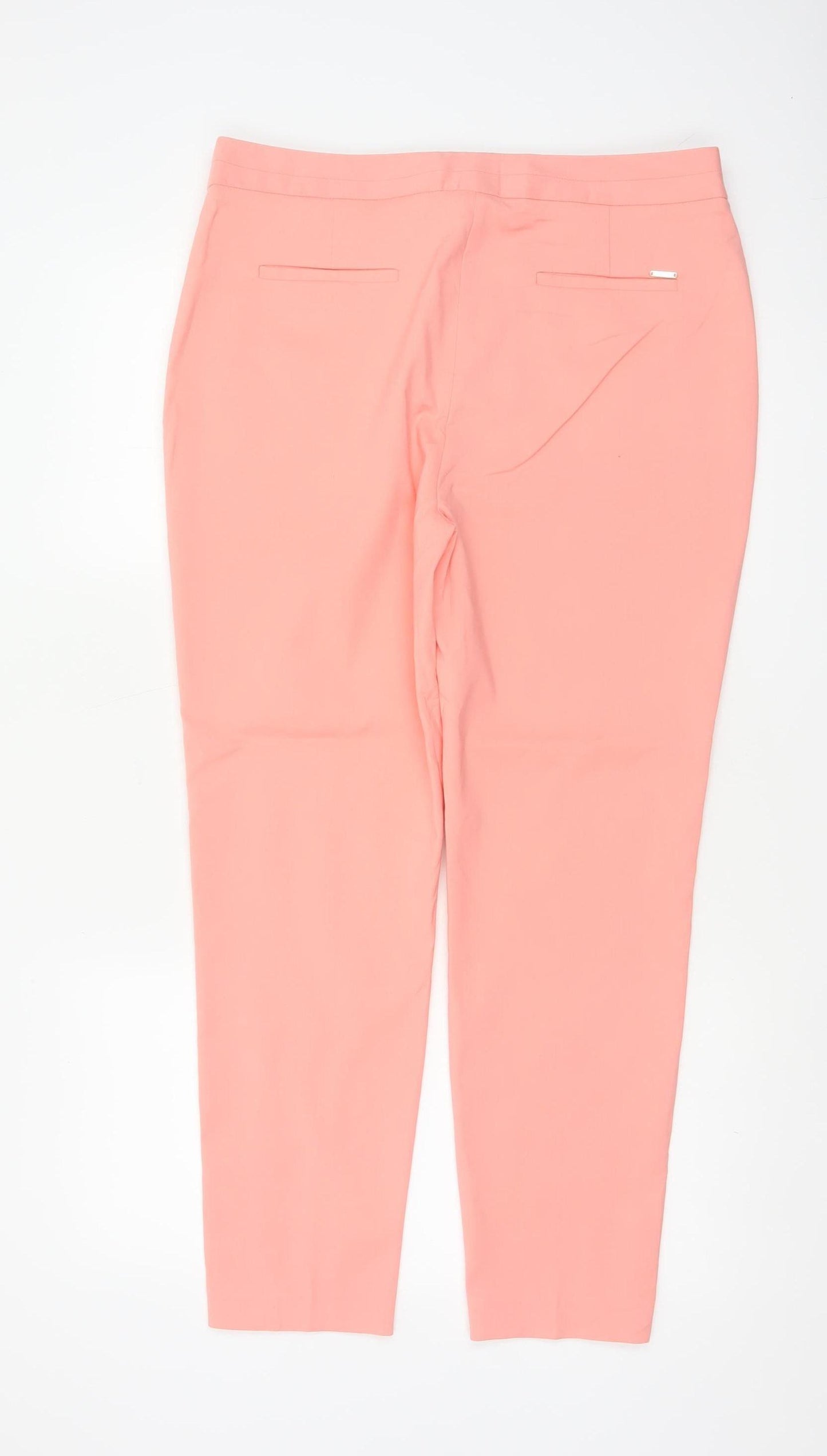 Marks & Spencer Women Pink Size 14 Tapered Tailored Trousers
