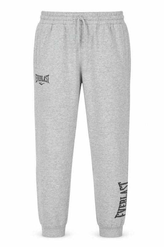 Front view of Everlast Men’s Grey L Logo Cotton Blend Cuffed Jogger Sweatpants