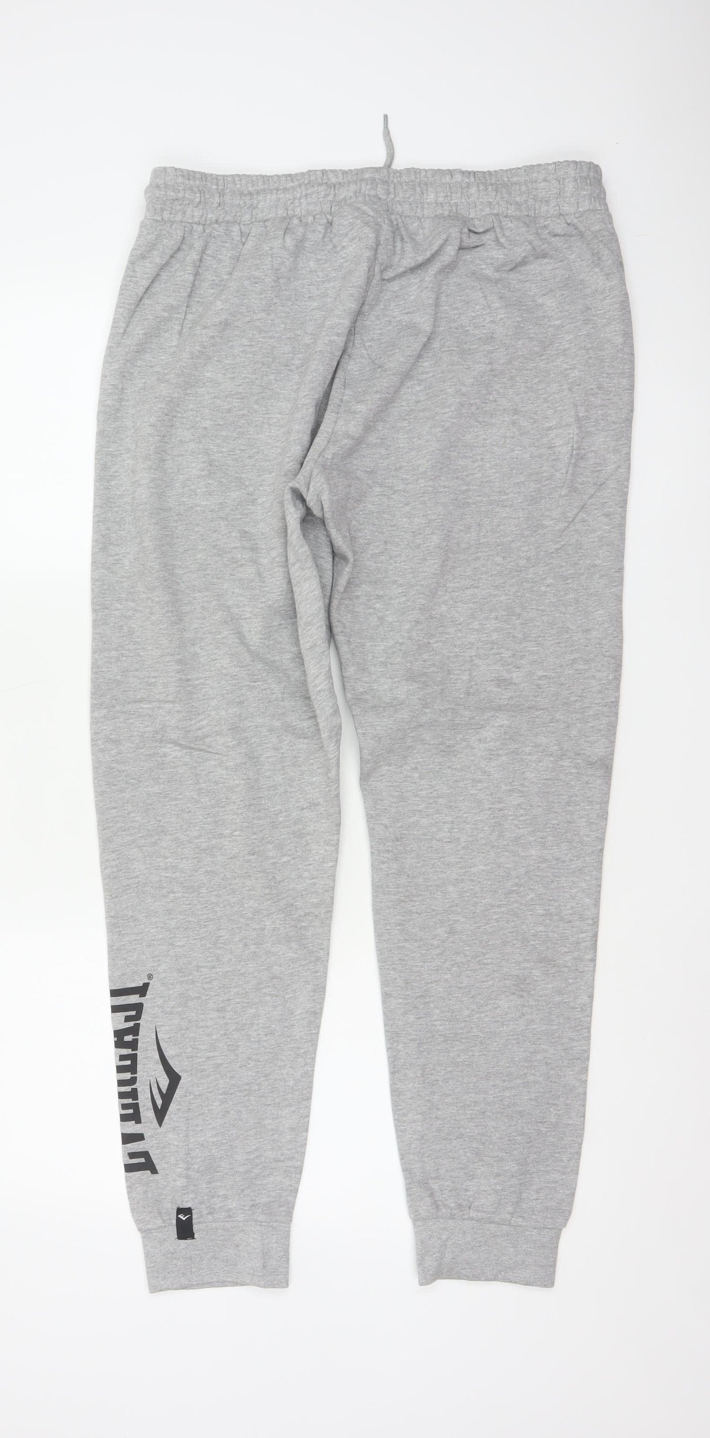 Everlast Men’s Grey L Logo Cotton Blend Cuffed Jogger Sweatpants