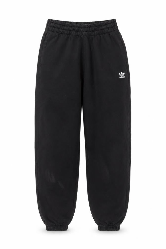 adidas Women’s Black XS Logo Fleece Cuffed Jogger Trousers