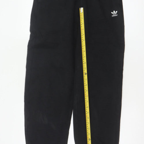 adidas Women’s Black XS Logo Fleece Cuffed Jogger Trousers
