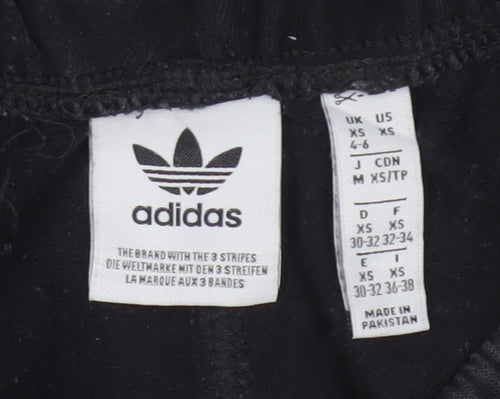 adidas Women’s Black XS Logo Fleece Cuffed Jogger Trousers