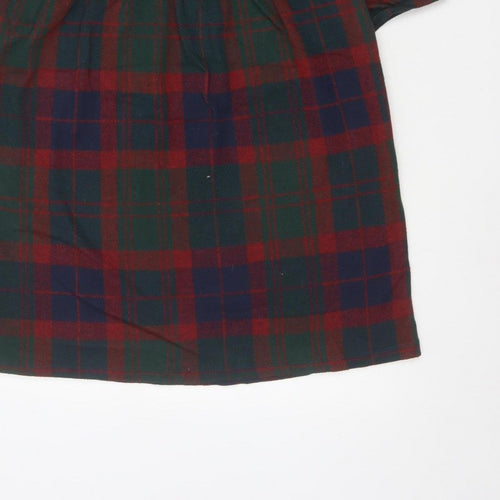 Zara Trafaluc Women’s Multicoloured S Plaid Shift Mini Puff Sleeve Dress