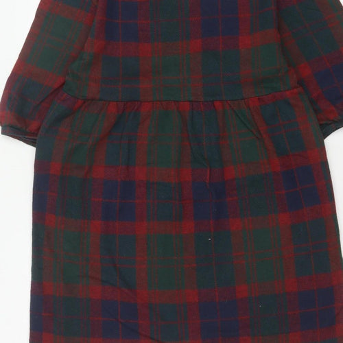 Zara Trafaluc Women’s Multicoloured S Plaid Shift Mini Puff Sleeve Dress
