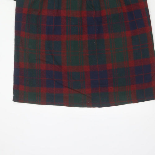 Zara Trafaluc Women’s Multicoloured S Plaid Shift Mini Puff Sleeve Dress
