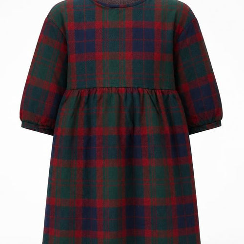 Zara Trafaluc Women’s Multicoloured S Plaid Shift Mini Puff Sleeve Dress