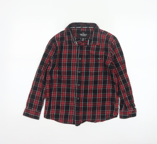 Threadboys Boys Multicoloured 9-10 Years Plaid Cotton Button-Up Shirt