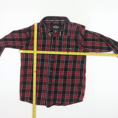 Threadboys Boys Multicoloured 9-10 Years Plaid Cotton Button-Up Shirt
