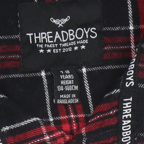 Threadboys Boys Multicoloured 9-10 Years Plaid Cotton Button-Up Shirt