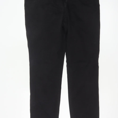 White Stuff Women’s Black UK 12 Straight Leg Cotton Work Trousers