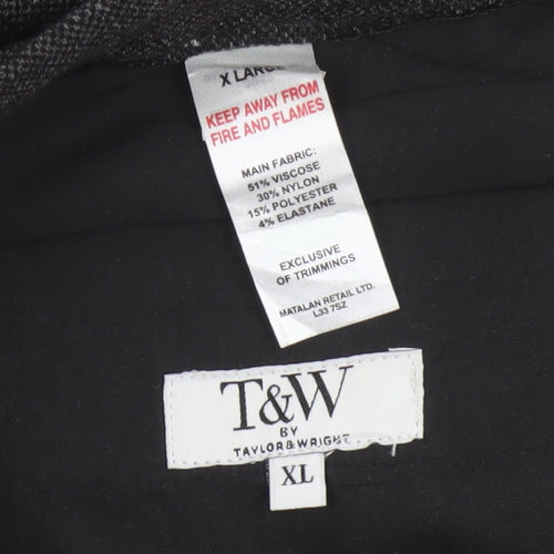 T&W Taylor & Wright Men’s Grey XL Tapered Drawstring Jogger Trousers